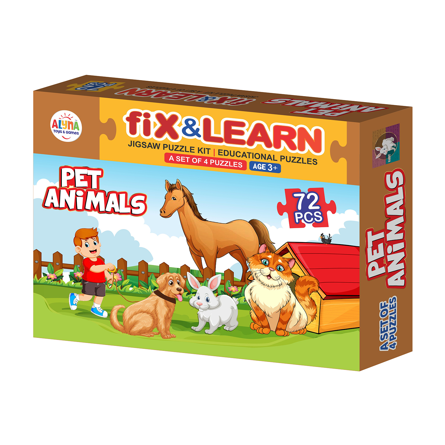4in1 Fix and Learn Pet Animals Puzzle