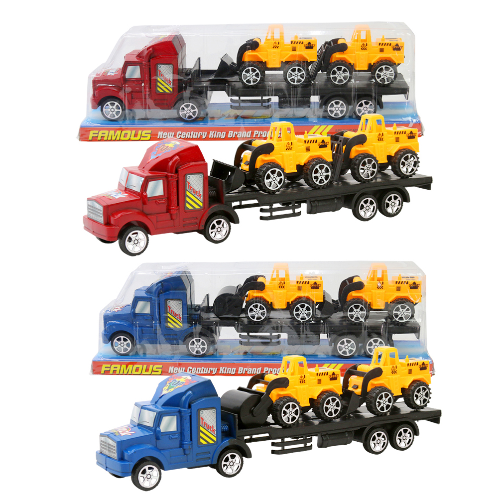 A/2 Friction Trailer Truck with 2pcs Car