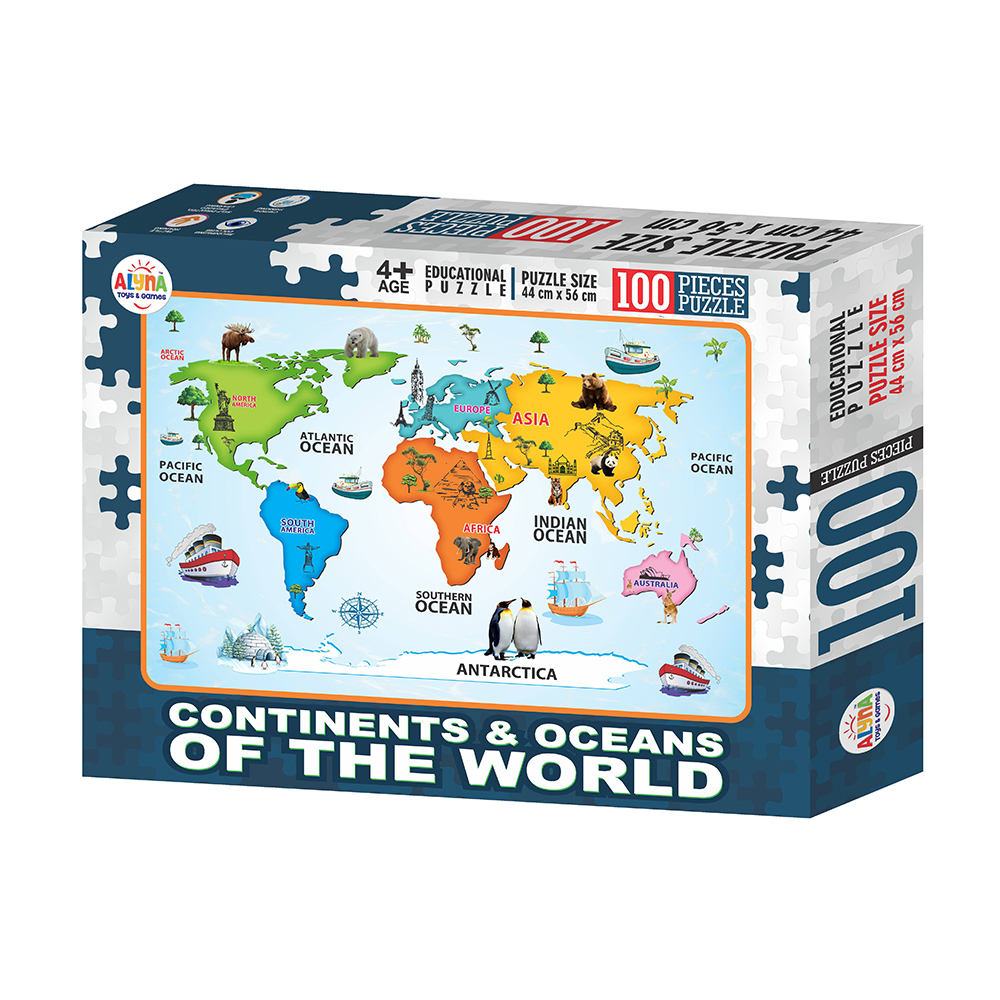 Continents and Oceans Of the Worlds Puzzle