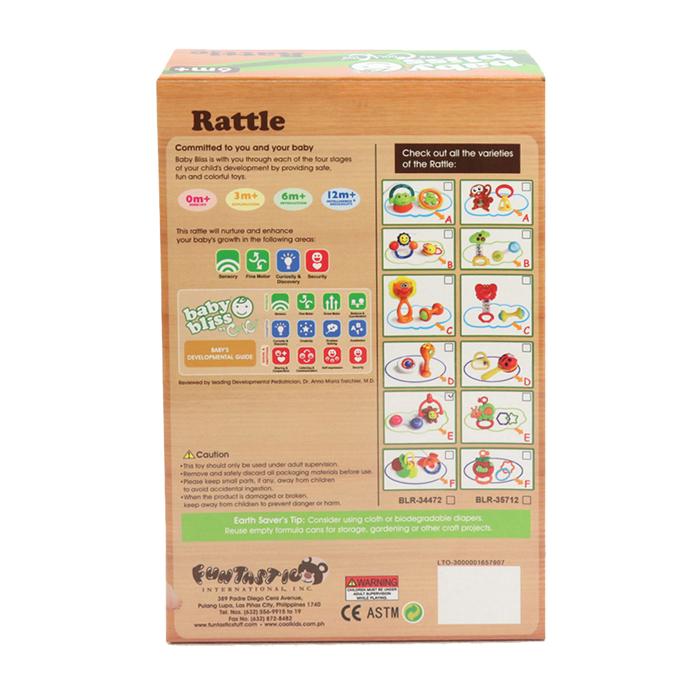 Baby Bliss 2in1 Sun and Colorful Rattle