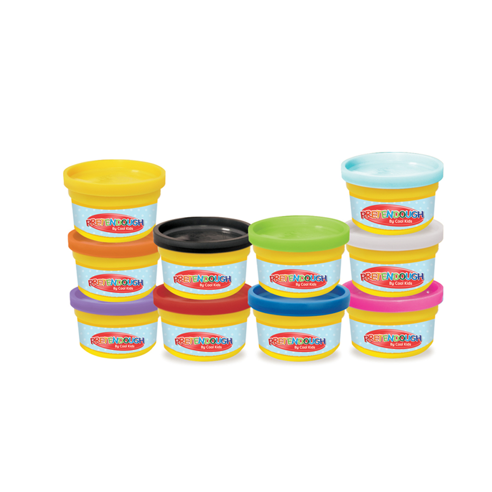 Pretendough 10 Tubs Multicolored Dough